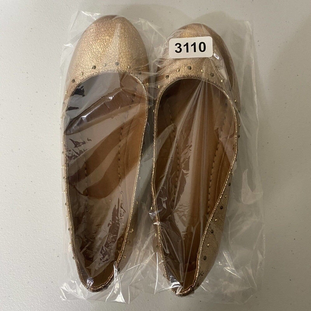 Frye Girls Youth Carson Shimmer Ballet Flat Rose Gold Slip On Shoe Casual Size 4 - Picture 9 of 9